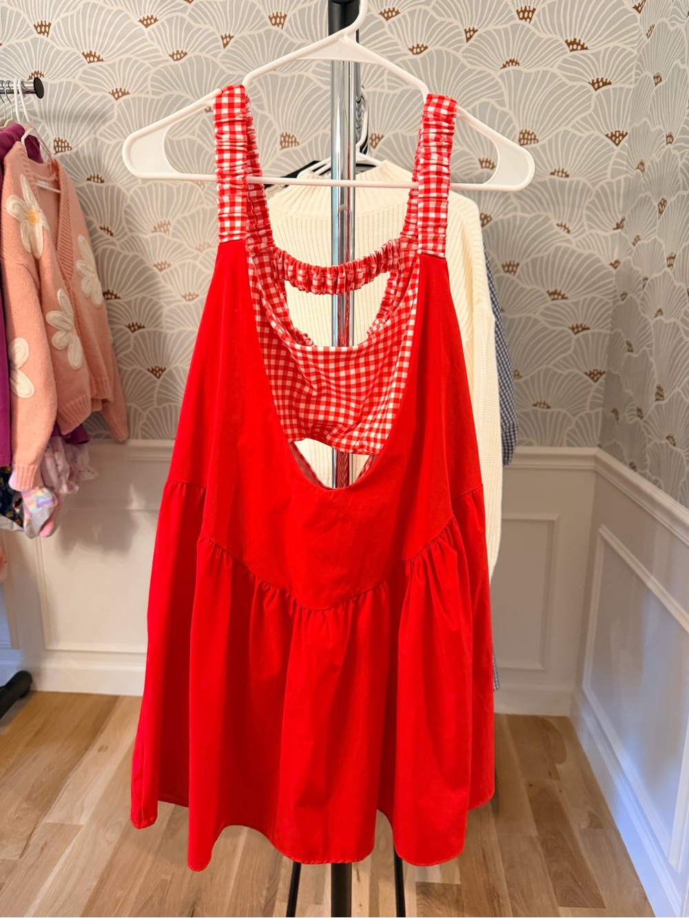 Altar’d State Red Gingham Cutout Tennis Dress
